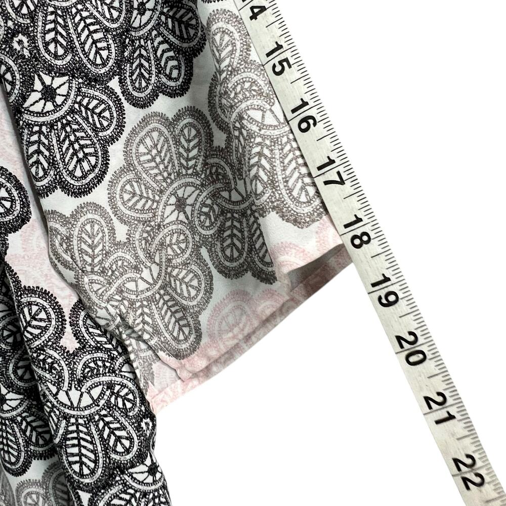 Violet & Claire Blouse Womens 1X Pink Gray Black Floral 3/4 Sleeve Casual Boho - Picture 9 of 13